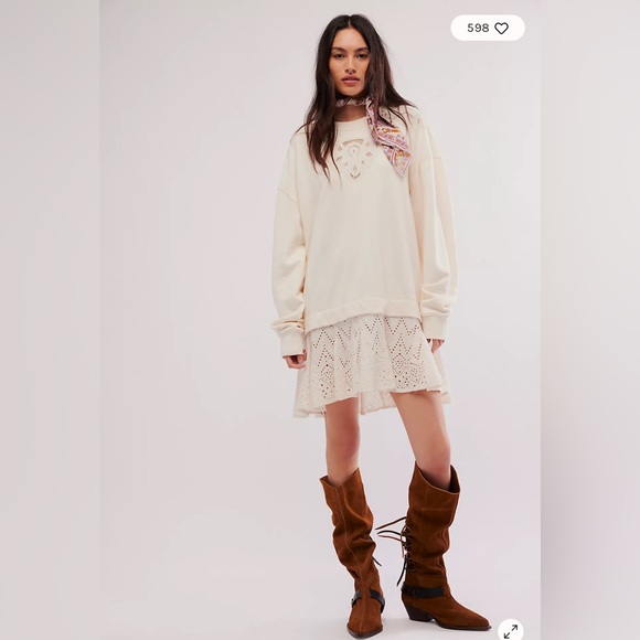 Free People Prairie Sweatshirt, MED NWT - Picture 4 of 12